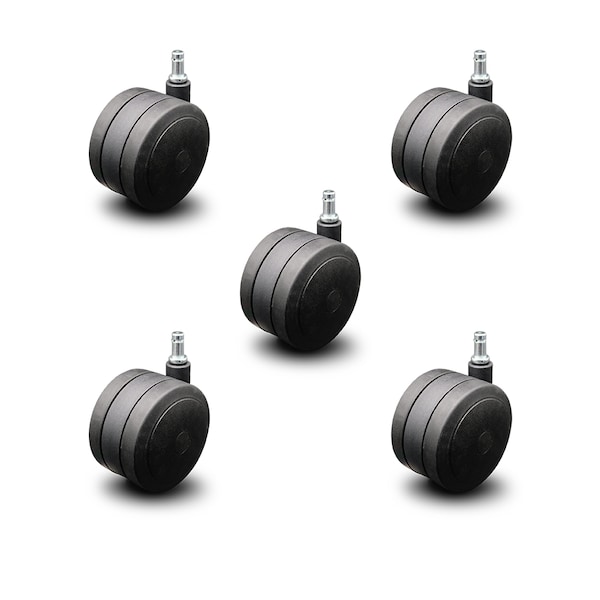 4" Black Soft Wheel Grip Ring Office Chair Casters  SCC, PK5